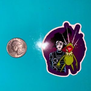 🔴4/$10 stickers (1) Edward scissor hands and Kermit sticker